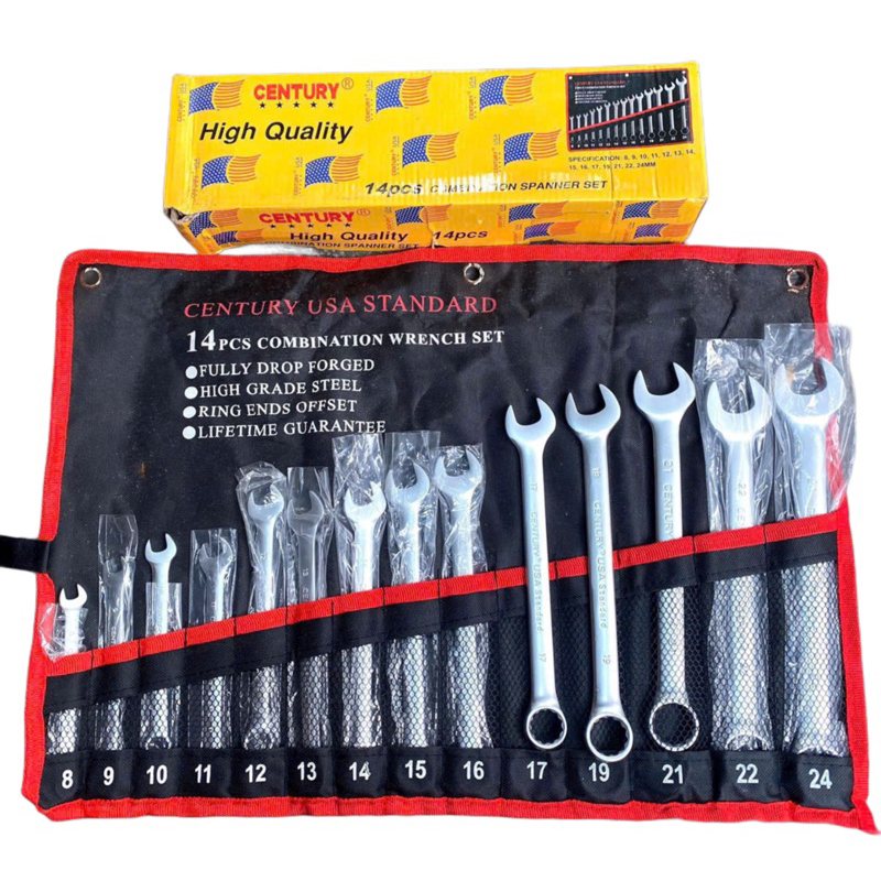 Bộ cờ Lê century 14 món 8-24 Bộ cờ lê 14 chi tiết tiêu chuẩn USA 8-24 mm