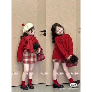 SIZE ĐẠI 8-28KG: Set áo/váy len bé gái (áo len + váy) cực sang chảnh - SVL- SALCVK