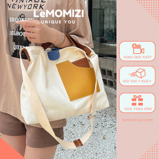 Túi tote túi vải canvas phong cách Hàn quốc trẻ trung LeMOMIZI tote05