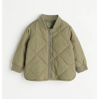 Áo khoác bomber bé trai trần trám xanh rêu