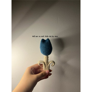 ( Ảnh thật) Móc khoá len hoa tulip handmade