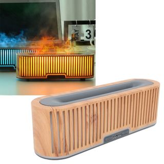 (HCM) (TẶNG SẢ CHANH 10ML) Máy Khuếch Tán, Máy Xông Tinh Dầu Ngọn Lửa Sọc (Mẫu mới) (có remote)