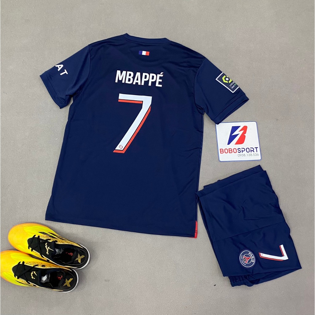 Bộ quần áo bóng đá PSG dương sân nhà 2024 in tên MBAPPE số 7
