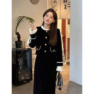 Set Nhung Phối Viền Trắng Thời Trang Cho Nữ