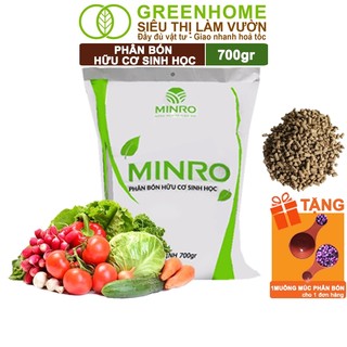 Phân Bón Hữu Cơ Greenhome, Minro, Bao 700g, Sinh Học Giúp Cây Khoẻ, Ổn Định, Sai Hoa, Đậu Trái