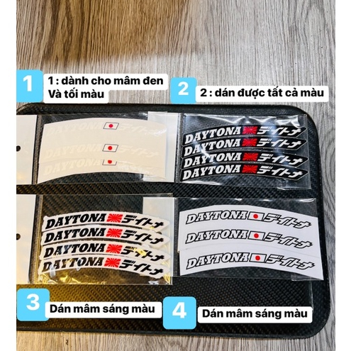 Tem Logo Sticker Dán Bánh Mâm chữ Daytona