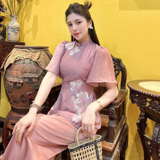 Bộ pháp phục quần áo đi chùa Cánh Tiên chất liệu tơ nhăn Nhật Ánh- Pháp phục cao cấp