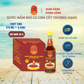 Nước mắm nhỉ cá cơm hương phú 30 độ đạm 510ml -thùng 6 chai, cốt thượng hạng