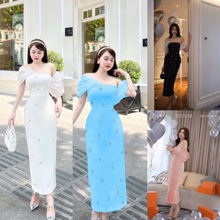 Đầm body tafta phối tay voan xinh xắn. Hàng TK