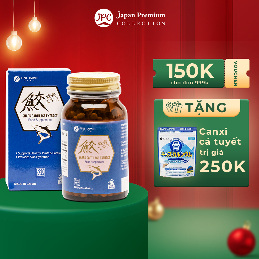 Viên uống bổ xương khớp Fine Japan Shark Cartilage 520 viên