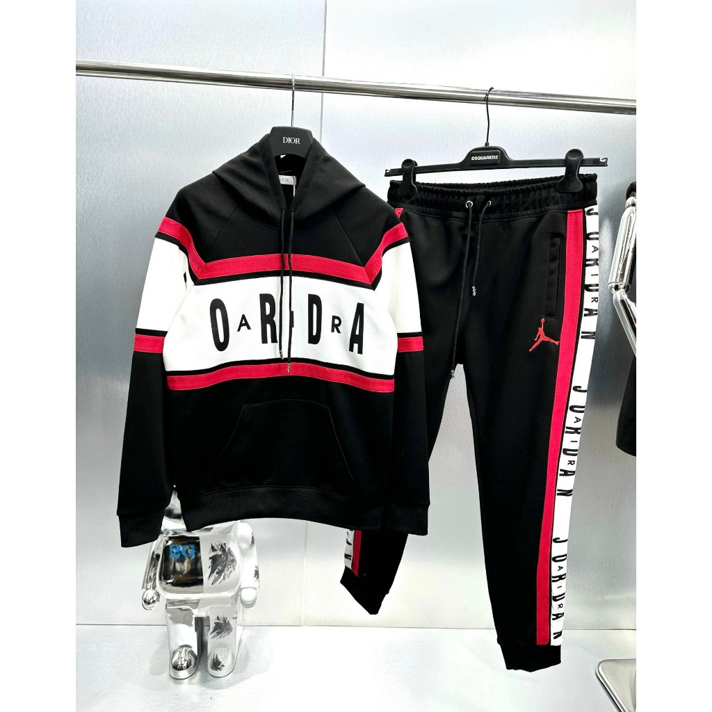 Bộ Thu Đông Nam Thể Thao Nam J.D Thêu Vạch Sọc Chữ Trắng Đỏ Có Mũ ,   Bộ Nỉ Nam J,D Chất Liệu Nỉ Da Cá Siêu Dày Dặn