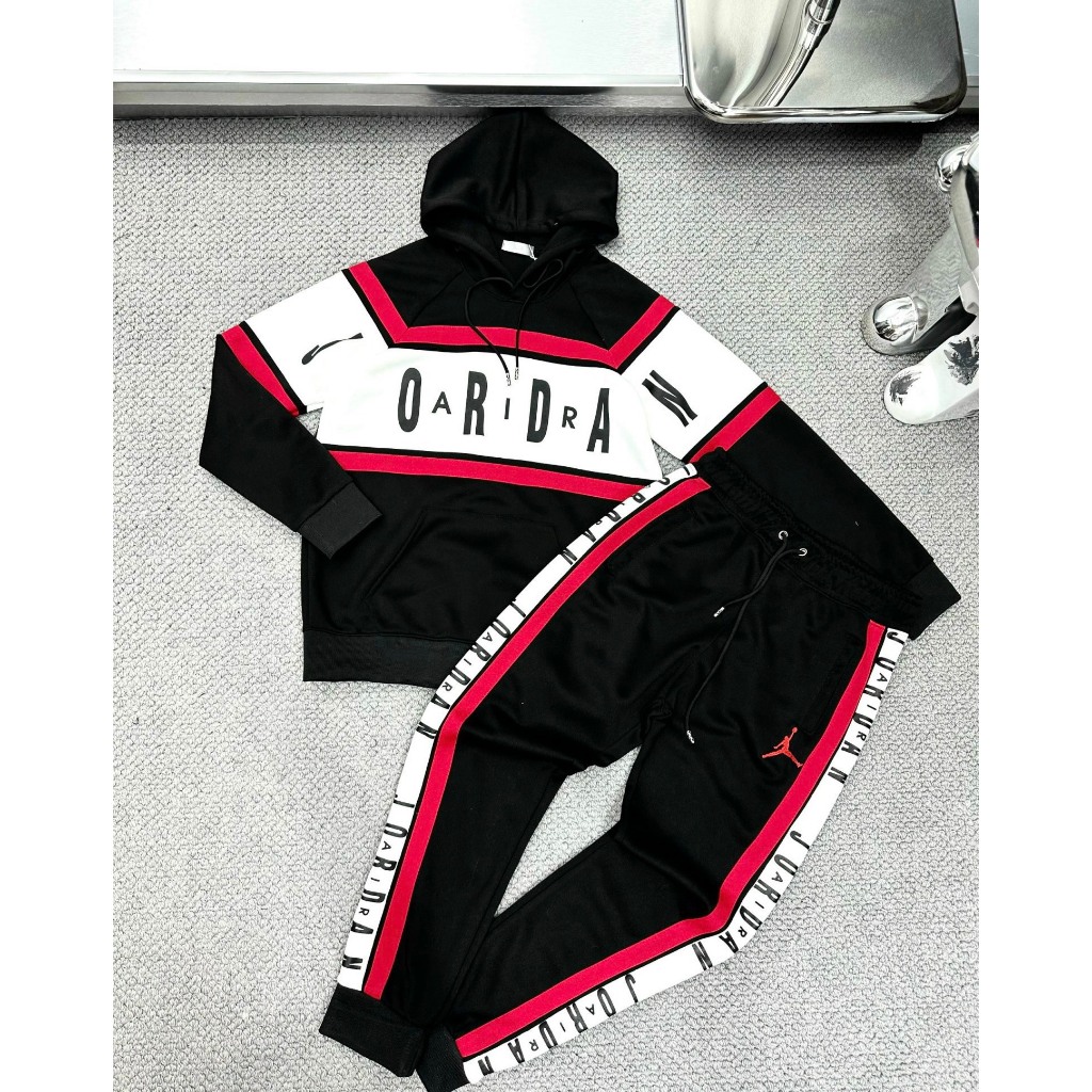 Bộ Thu Đông Nam Thể Thao Nam J.D Thêu Vạch Sọc Chữ Trắng Đỏ Có Mũ ,   Bộ Nỉ Nam J,D Chất Liệu Nỉ Da Cá Siêu Dày Dặn