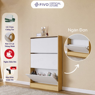 Tủ giày gỗ cánh lật thông minh fivo fs55 gỗ chống ẩm, tiết kiệm không gian, sức chứa lớn, dễ dàng lắp đặt