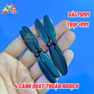 4 cánh quạt máy bay mini thuận nghịch 75mm trục 1mm chất nhựa ABS bền làm máy bay tàu lượn thuyền - LK0268