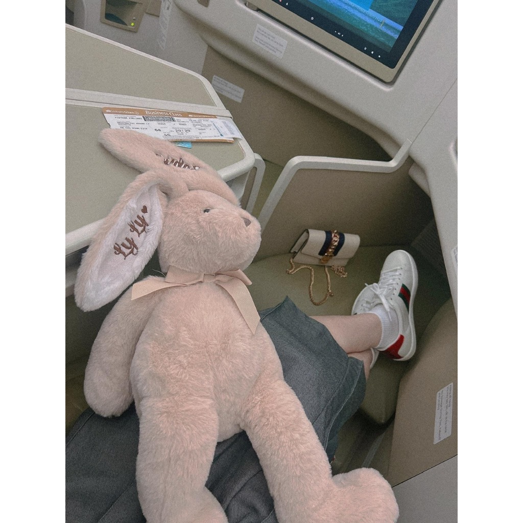 Thỏ bông thêu tên cho bé phong cách Hàn quốc