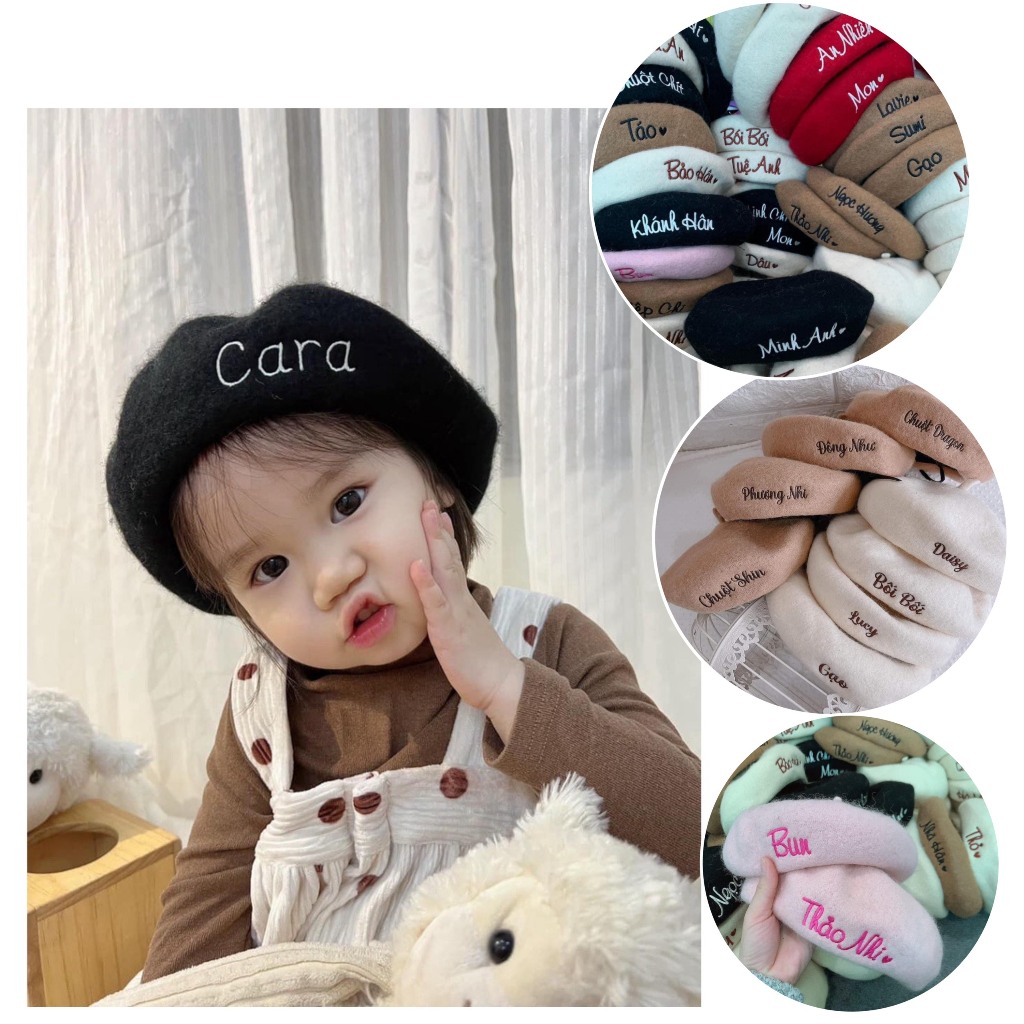 Mũ dạ nồi thêu tên cho mẹ & bé SMX [hot trend]