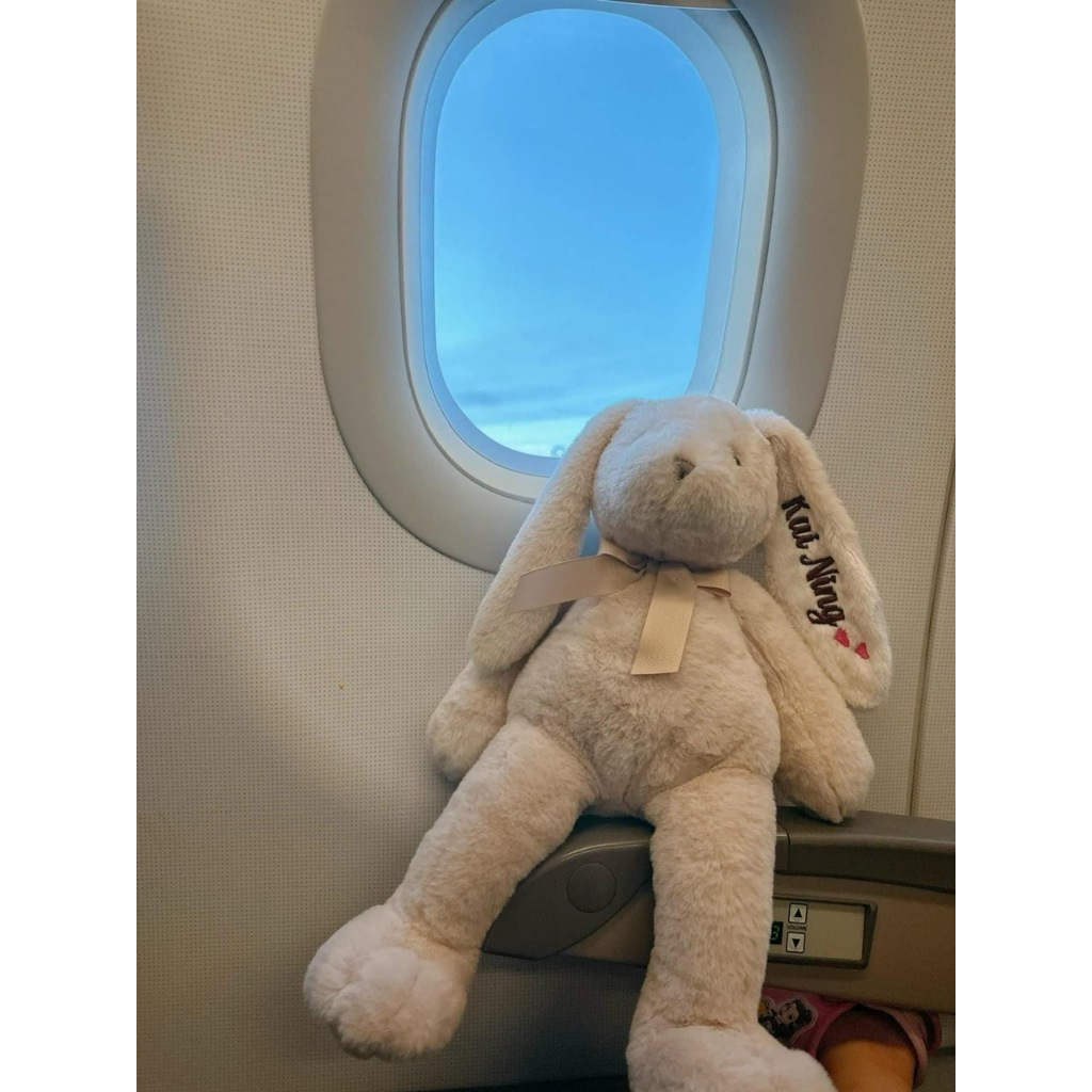 Thỏ bông thêu tên cho bé phong cách Hàn quốc