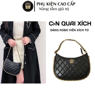 Túi kẹp nách viền xích to sang chảnh - C/N HOBO Kẹp nách bản to fullbox hãng cao cấp
