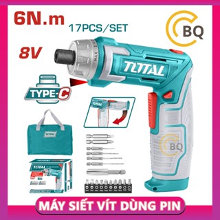 Máy siết vít gập dùng pin 8V Total TSDLI0802 tốc độ không tải 220v/p máy vặn vít mini cầm tay nhỏ gọn có đèn LED CBQs