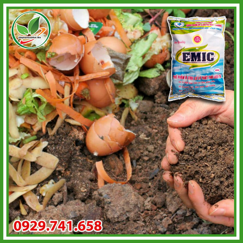 Combo 5 gói Men vi sinh EMIC 200gr. Khử mùi hôi phân cá, ủ đậu tương và rác thải sinh hoạt.