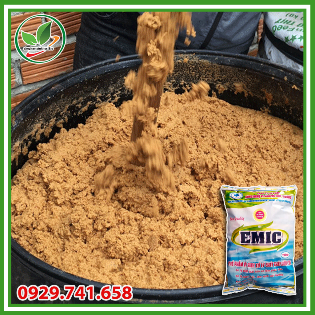 Combo 5 gói Men vi sinh EMIC 200gr. Khử mùi hôi phân cá, ủ đậu tương và rác thải sinh hoạt.