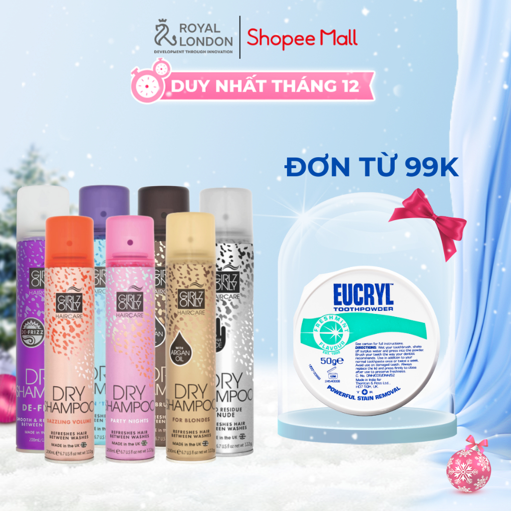 Dầu Gội Khô Dry Shampoo Girlz Only Party Nights / Dawn 'Til Dusk / Dazzling Volume 200ml