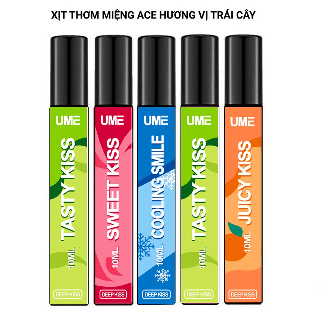 Combo 4 chai 4 vị Xịt Thơm Miệng Kissing Spray 10ML - Vị Ngọt Đôi Môi