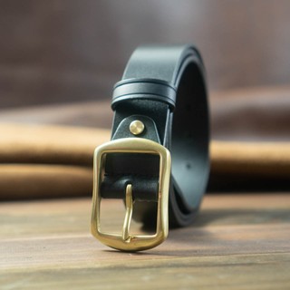 Thắt lưng nam 34mm Da bò nguyên miếng tặng đinh đục | Khoá đồng thau nguyên chất Bm1