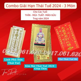 [Giá Tốt] Combo 3 Món Hóa Giải Thái Tuế  2024 - Thìn Tuất Mùi Mão Sửu Trong Năm Giáp Thìn Bỏ Ví, Túi Xách, Dán ĐT.