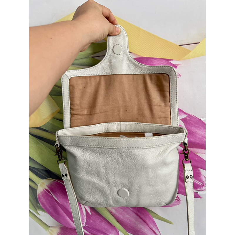 Túi si đeo chéo da thật hiệu 🍃Elliott Lucca🍃 của Mỹ, size 24