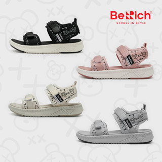 Giày Sandal 2 Quai Ngang Nữ BeRich BE278 In Hình Icon Gấu