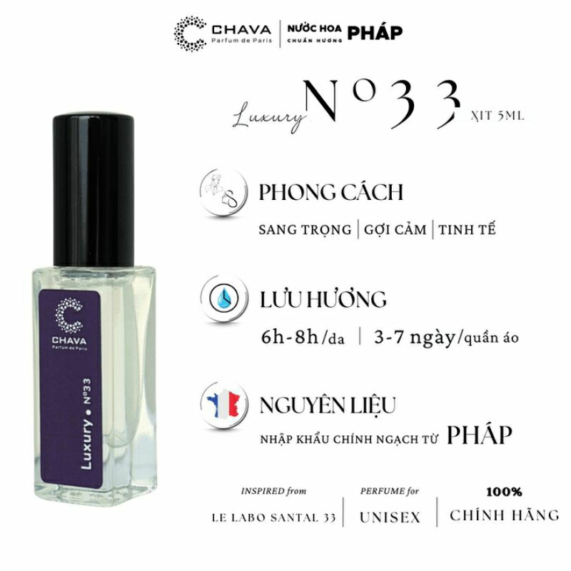 NƯỚC HOA MINI LUXURY N033 5ML - CHAVA