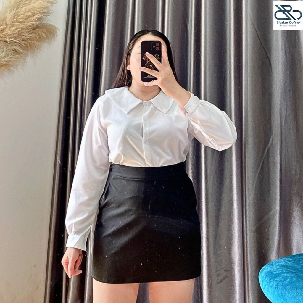 Áo Sơ Mi Tay Dài Bigsize Cô Nhỏ Chất Vải Lụa Chéo Ít Nhăn Phom Rộng Big Size AT5