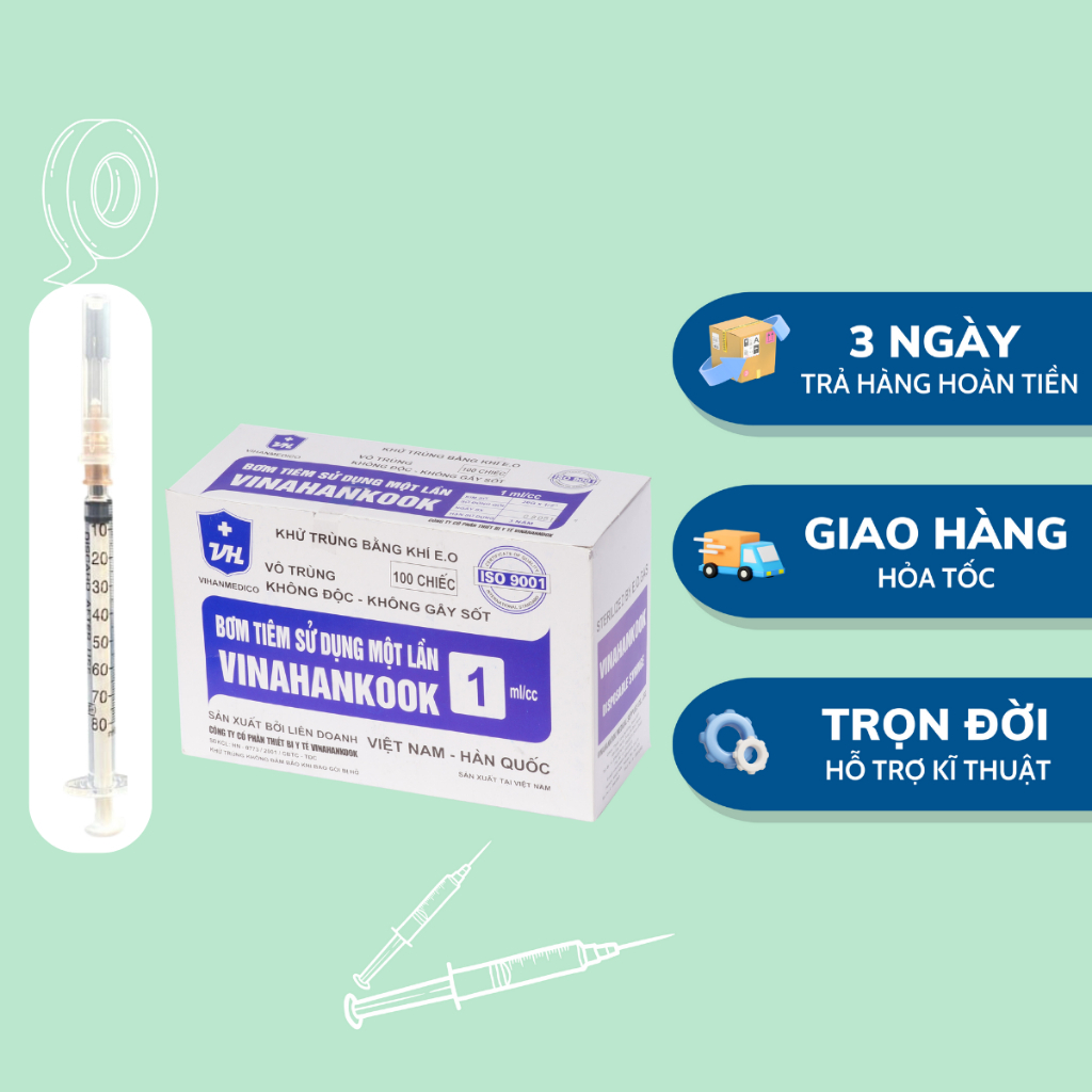BƠM TIÊM VINAHANKOOK 1cc 26 100 cái
