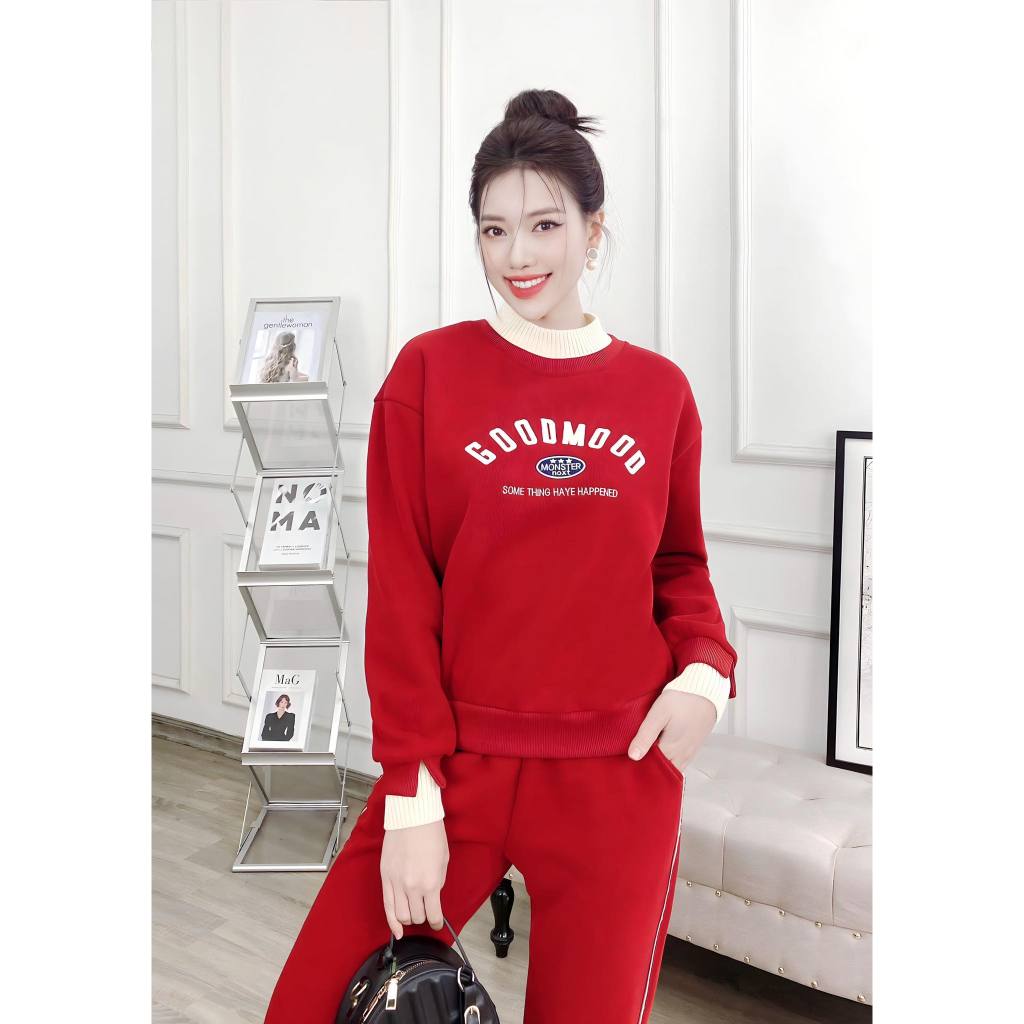 Set bộ thể thao cao cấp Odelia, mix màu lót lông - S7343