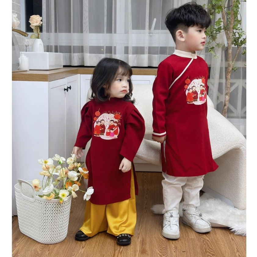 Áo Dài Tết Bé Trai Áo dài Bé Gái TB196 TN197 TB412 TB143