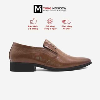Giày da nam không dây, giày tây nam da trơn, da bò cao cấp Tùng Moscow sang trọng, lịch lãm - N3009110