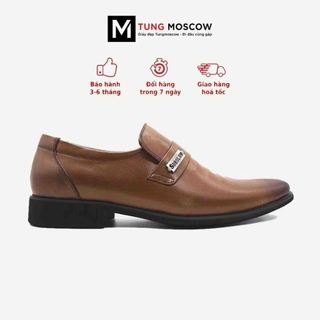 Giày da nam cao cấp, giày tây nam da bò vân nổi Tùng Moscow mặt trơn bền bỉ chống nhăn - N3009 - 32