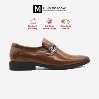 Giày da nam, giày tây nam không dây đai kim loại Tùng Moscow da cá sấu cao cấp - NG3009-5270N