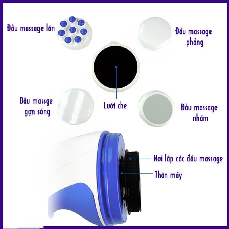 Máy massage cầm tay Relax & Spin Tone 5 Đầu - Máy mát xa toàn thân hàng chính hãng
