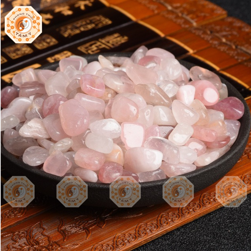 Vụn Đá Phong Thủy/Thanh Tẩy Thạch Anh Hồng (Rose Quartz) - Sử Dụng Trong Thiền Định, Bố Trí Phong Thủy, Tarot, Reiki