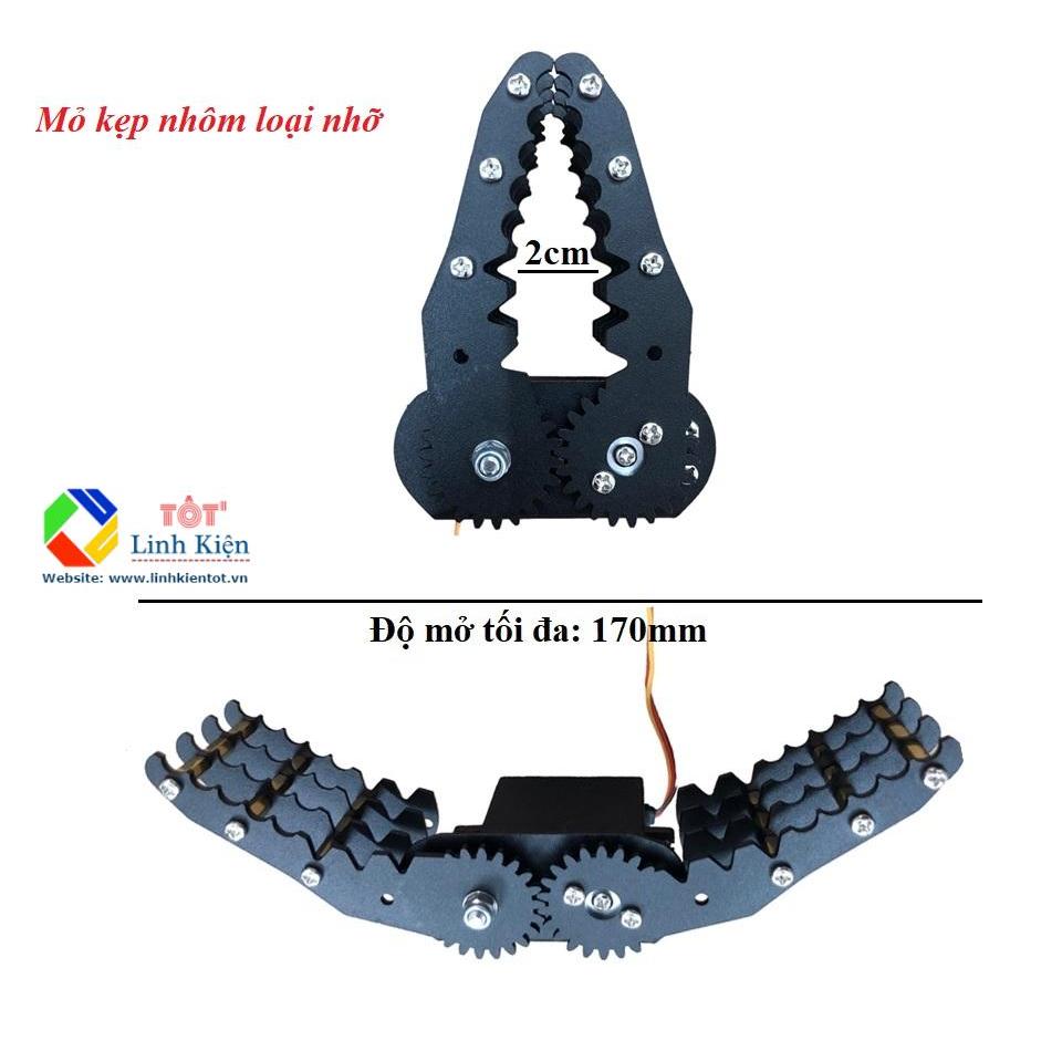 Mỏ kẹp kim loại cho cánh tay robot loại lớn, tương thích động cơ MG995, MG996