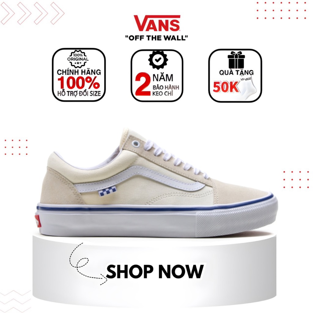 Giày vans old skool cream offwhite hàng chính hãng - Hàng vans outlet