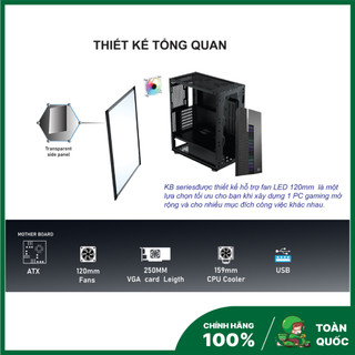Vỏ máy tính vsp vsp kb09 atx - màu đen và trắng