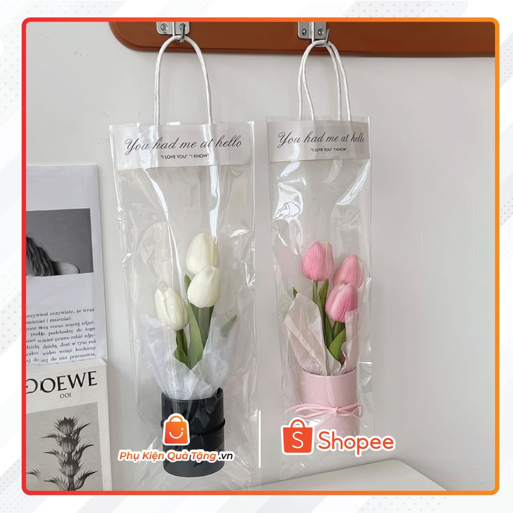 Set 10 túi kính trong suốt gồm 7 kích thước đựng bó hoa, hoa tươi, hoa sáp, quà tặng