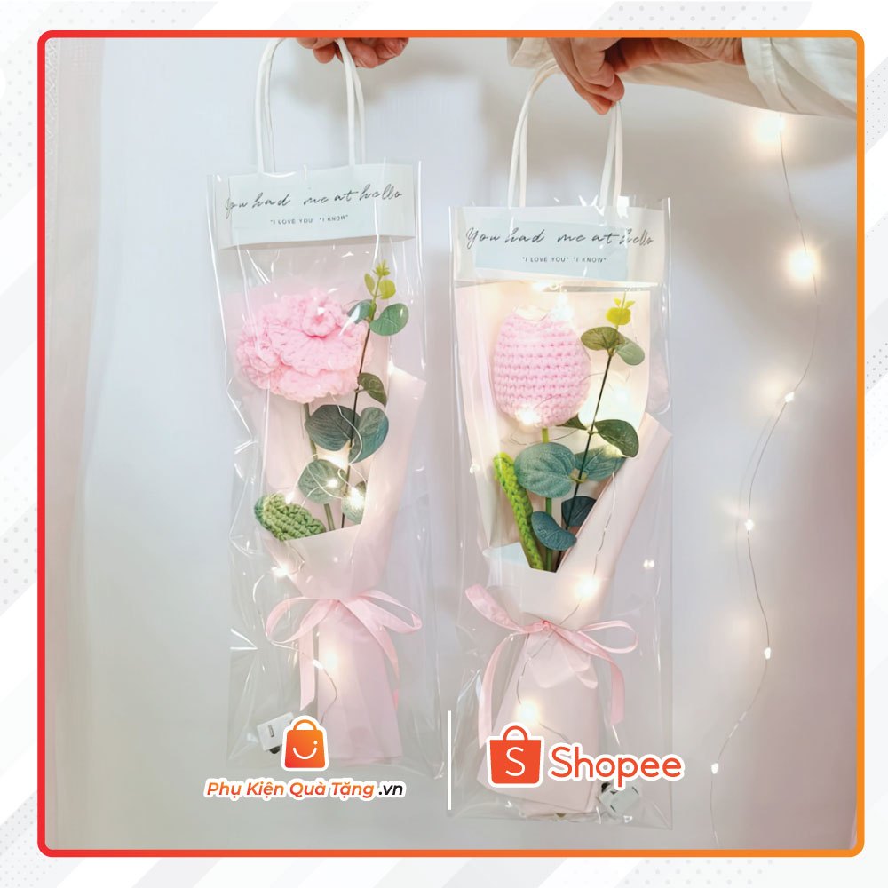 Set 10 túi kính trong suốt gồm 7 kích thước đựng bó hoa, hoa tươi, hoa sáp, quà tặng