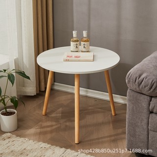 Bàn trà sofa cafe decor phòng kiểu Hàn hiện đại chân gỗ sồi màu Trắng thương hiệu IGA- BT50M.01