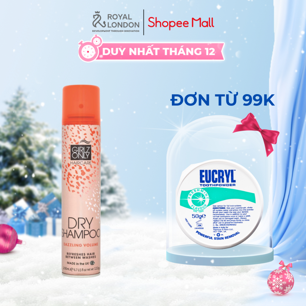 Dầu Gội Khô Dry Shampoo Girlz Only Dazzling Volume 200ml