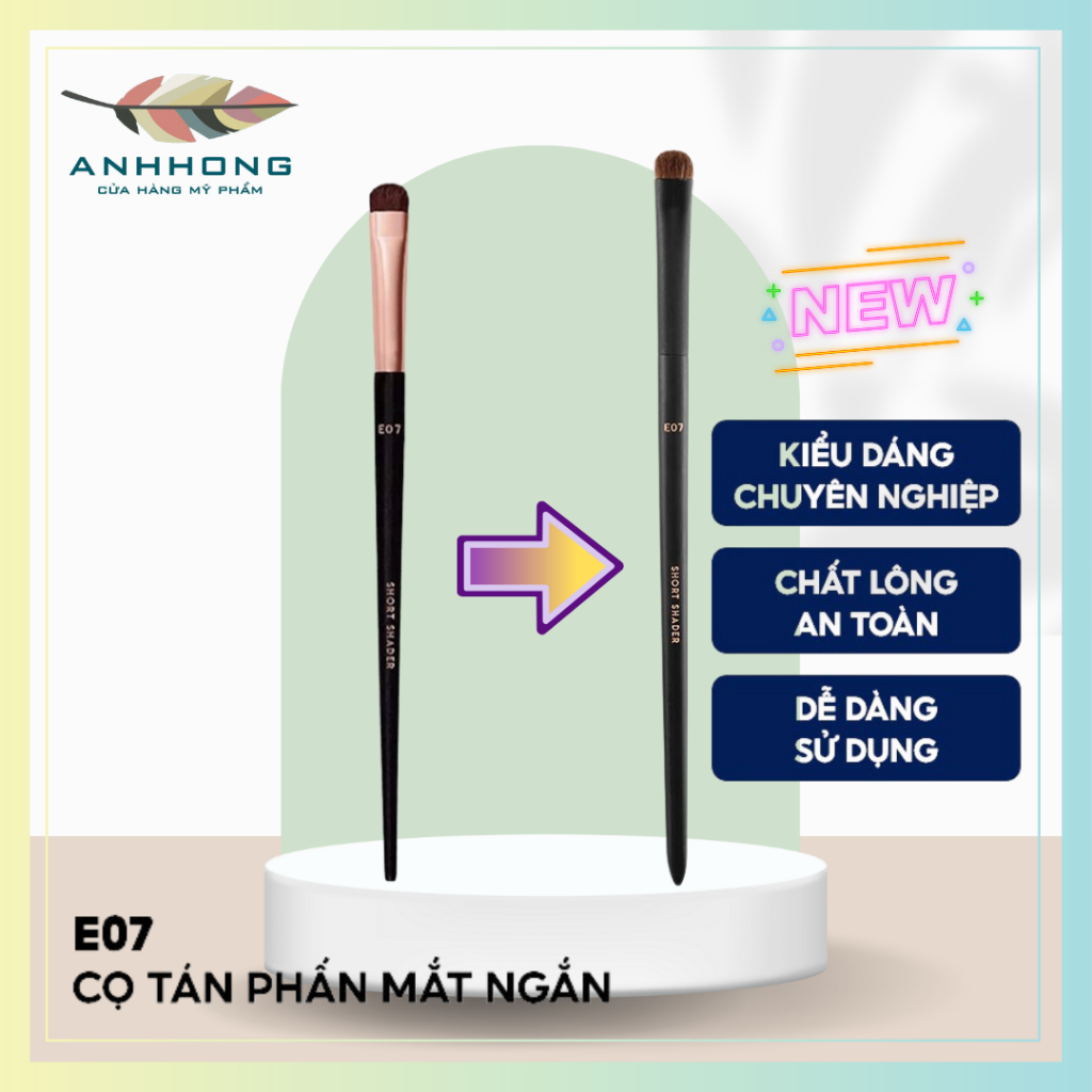 Cọ Tán Phấn Mắt Ngắn Vacosi Short Shader Brush E07