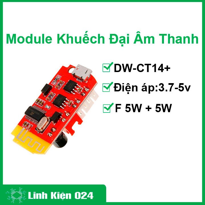 Module Khuếch Đại Âm Thanh CT14 Mini 4.2 Bluetooth Stereo Class F 5W + 5W